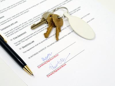 Signed document with a set of keys on top